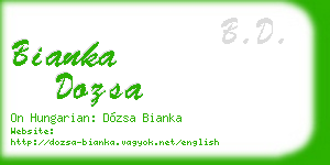 bianka dozsa business card