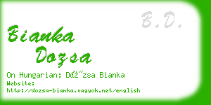 bianka dozsa business card